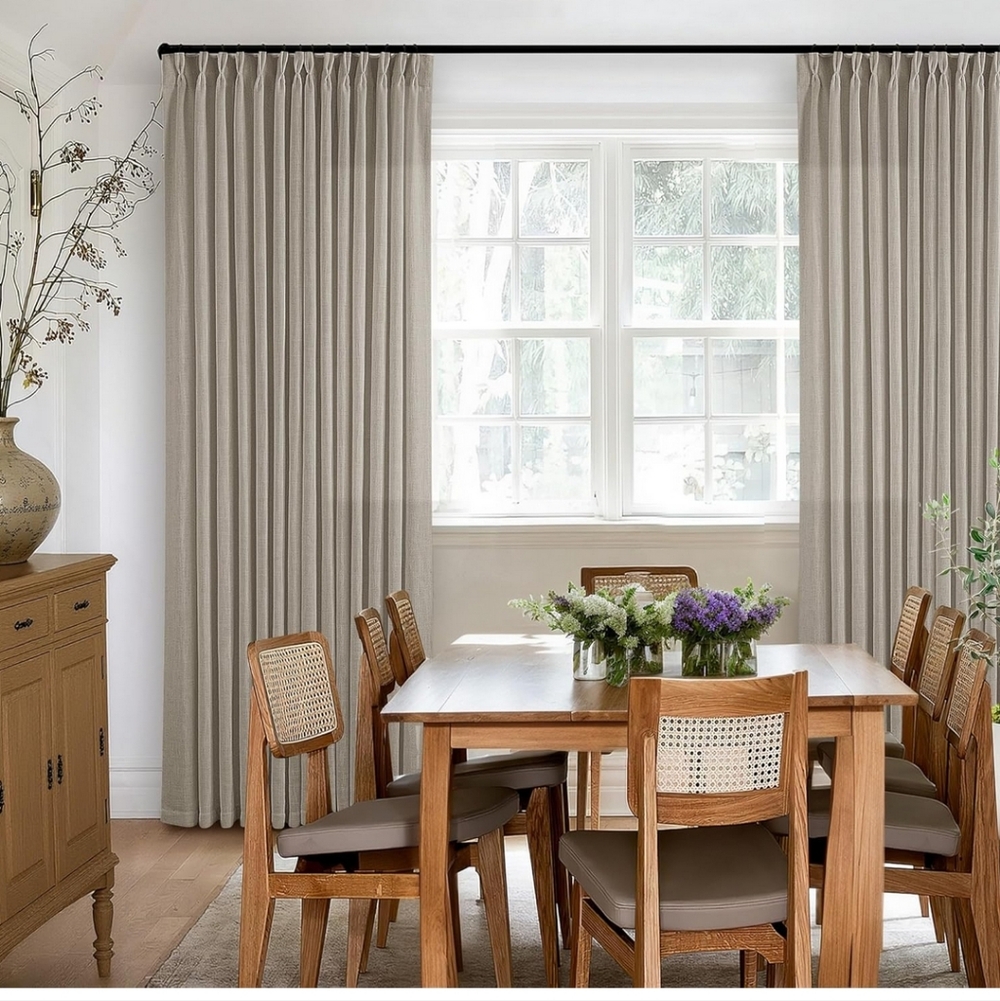 Burlywood Birch Linen Pinch Pleated Curtains 40x120 Long Living Room Pleated